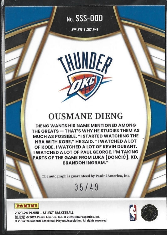 Ousmane Dieng Select Red Flash Auto /49