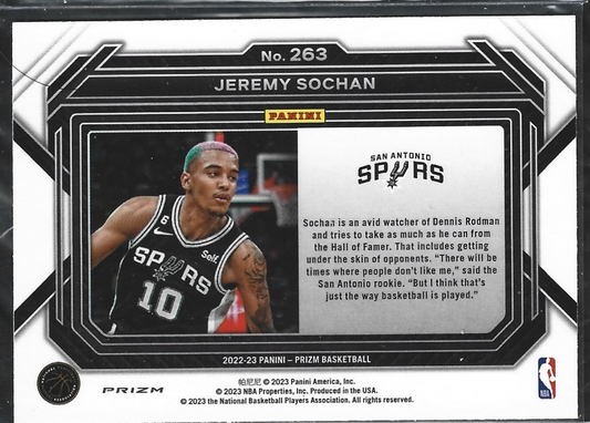 Jeremy Sochan Prizm RC Variation Fastbreak Disco