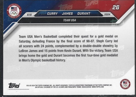 Curry, Lebron & Durant Topps Now USA
