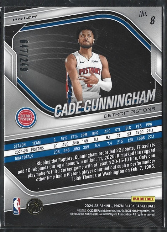 Cade Cunningham Prizm Black Skewed Prizm /249