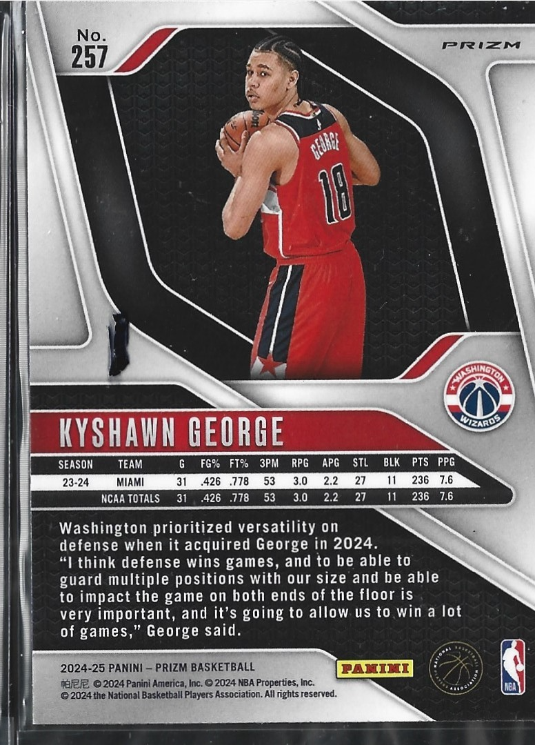 Kyshawn George Prizm Red Cracked Ice
