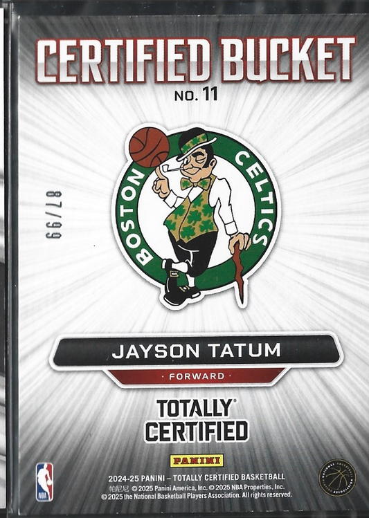Jayson Tatum Certified Bucket Red /99