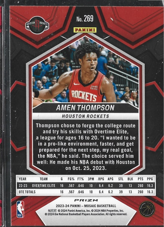 Amen Thompson NBA Debut Silver