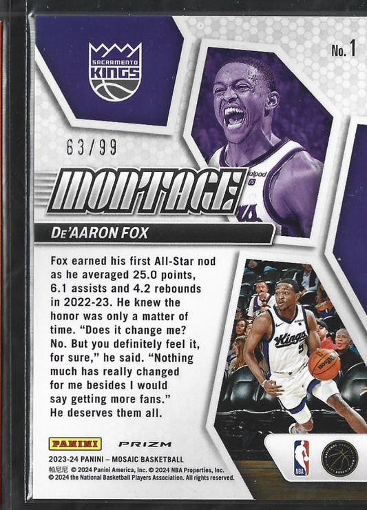 De'Aaron Fox Montage Purple /99