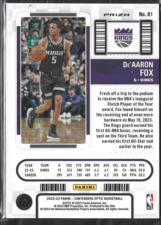 De'Aaron Fox Season Ticket Red