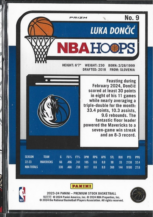 Luka Doncic Hoops Premium Silver