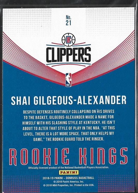Shai Gilgeous-Alexander Rookie Kings