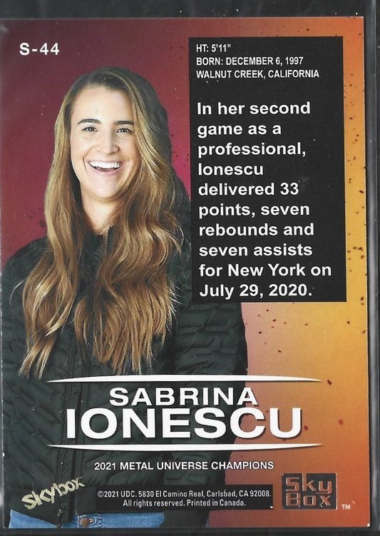 Sabrina Ionescu Metal Universe Champions