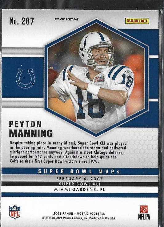 Peyton Manning Super Bowl MVPs Mosaic Pink