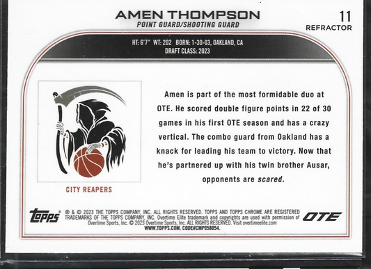 Amen Thompson Topps Chrome Refractor