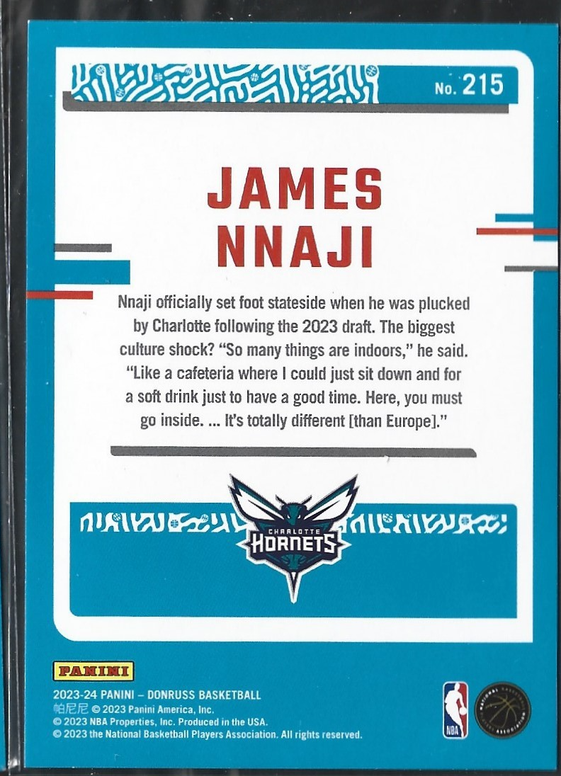 James Nnaji Donruss White Laser /149
