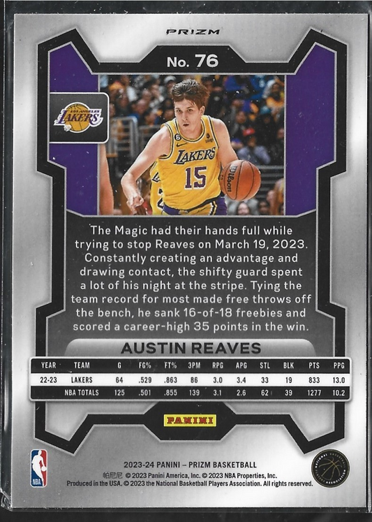Austin Reaves Prizm Pink Cracked Ice