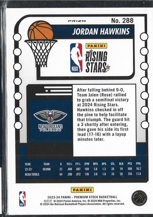 Jordan Hawkins Hoops Premium Rising Stars Silver