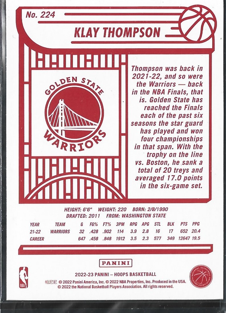 Klay Thompson Hoops Red Back