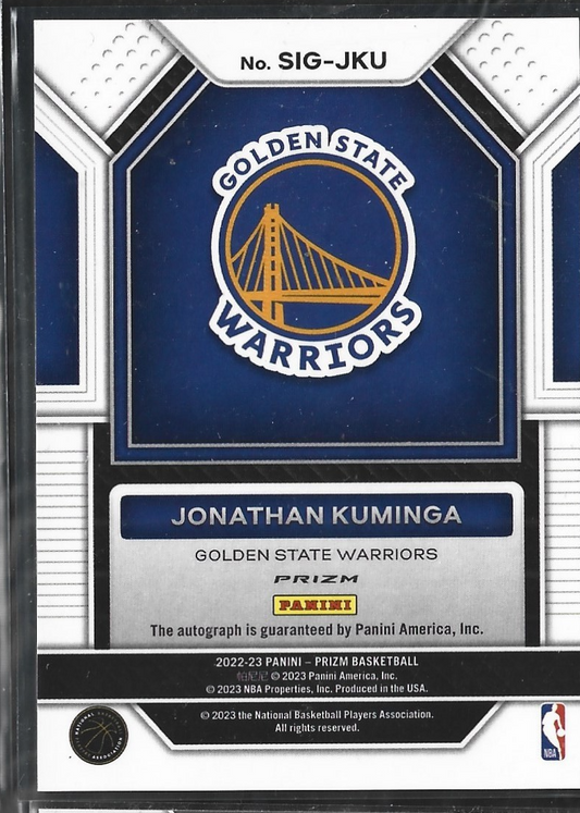 Jonathan Kuminga Prizm Signatures Silver Auto