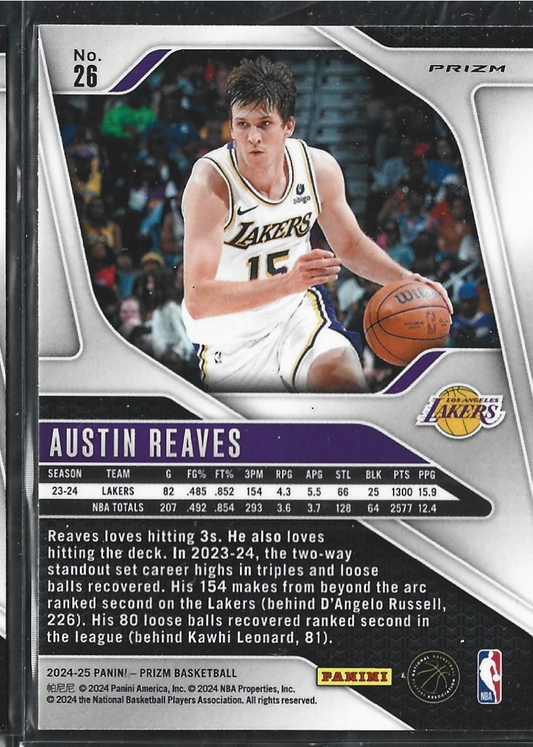 Austin Reaves Prizm Pink Cracked Ice