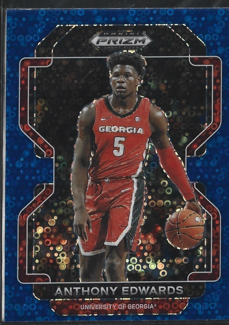 Anthony Edwards Prizm Draft Picks Blue Disco