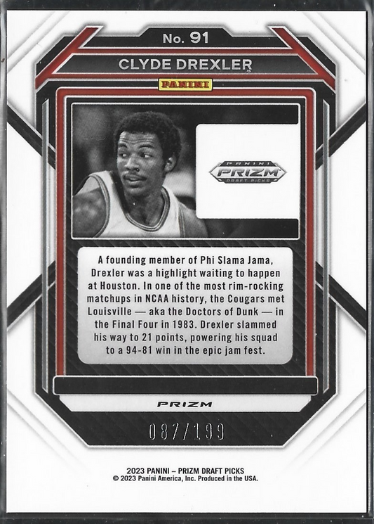 Clyde Drexler Prizm Draft Picks Blue /199