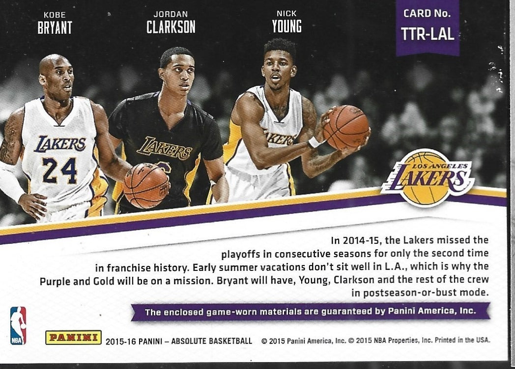 Los Angels Lakers Absolute Team Trios Game Used /99