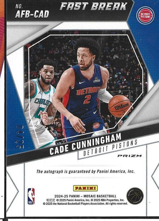 Cade Cunningham Mosaic Blue Fast Break Auto /25