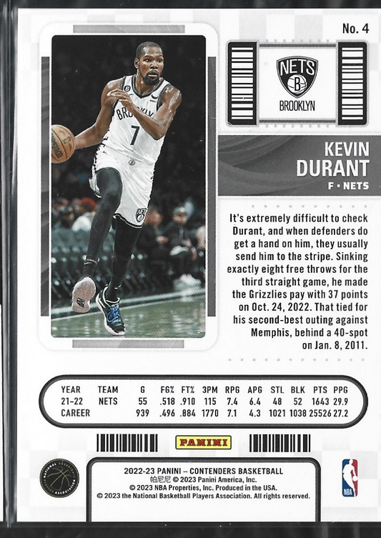 Kevin Durant Semifinals Ticket /99