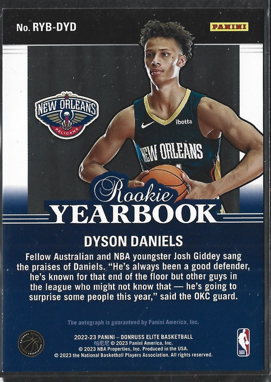 Dyson Daniels Rookie Year Book Auto