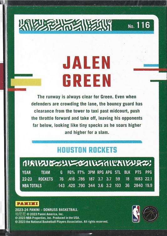 Jalen Green Donruss Red Laser /99