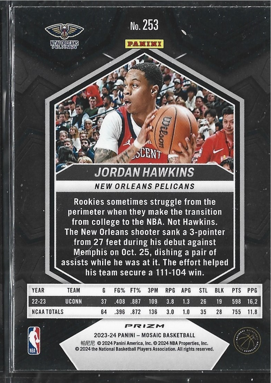 Jordan Hawkins NBA Debut Silver Mosaic