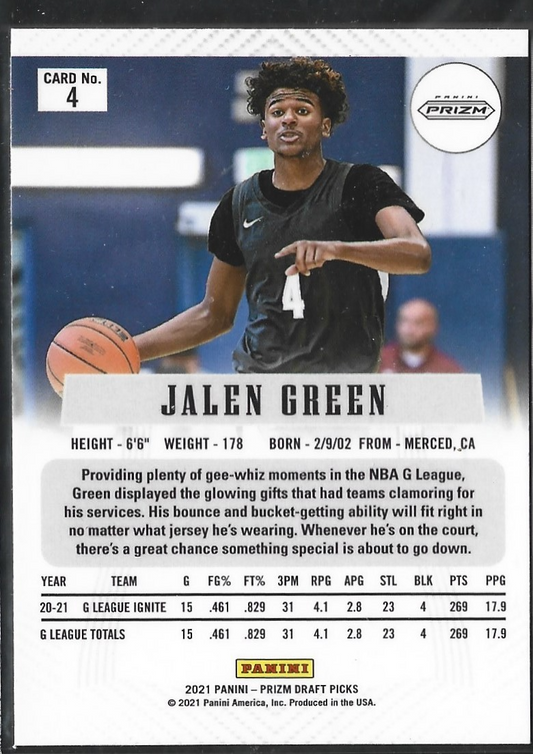 Jalen Green Prizm Draft Picks