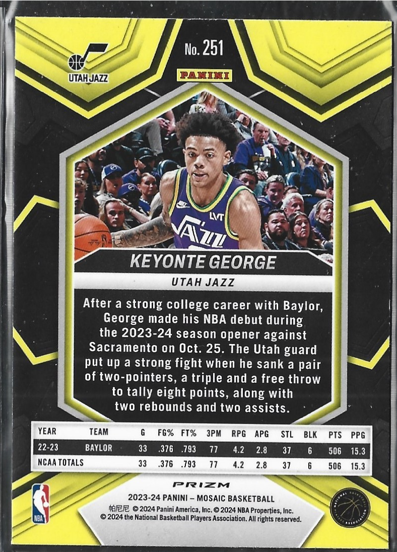 Keyonte George NBA Debut Yellow