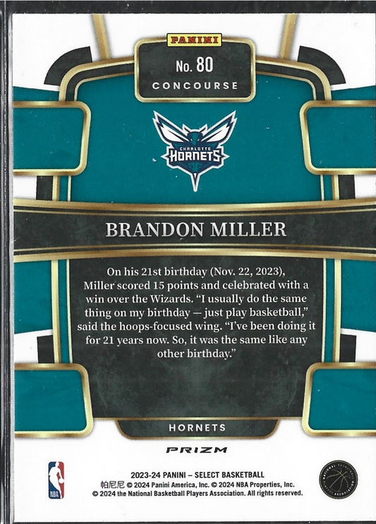 Brandon Miller Select Concourse Tricolor