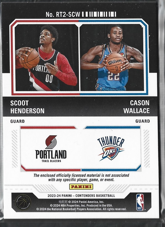 Scoot Henderson & Cason Wallace Rookie Ticket Jersey