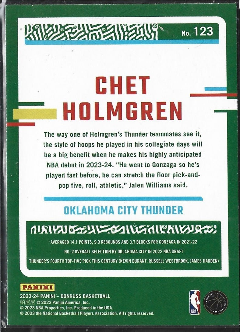 Chet Holmgren Donruss Red Laser /99