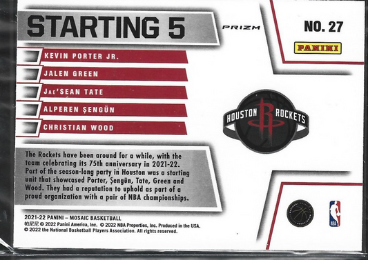 Houston Rockets Mosaic Starting 5