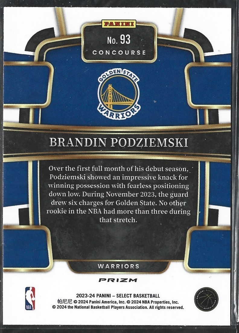 Brandin Podziemski Concourse Tectonic