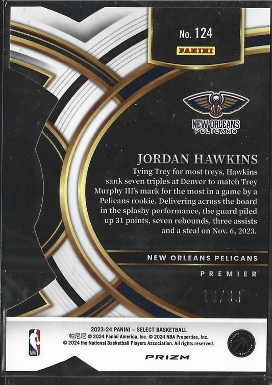 Jordan Hawkins Select Premier Diecut Purple /99