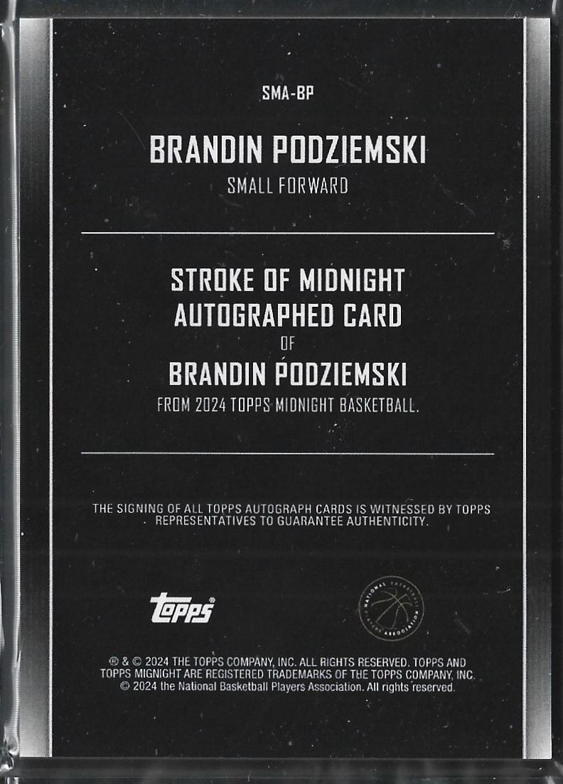 Brandin Podziemski Stroke of Midnight Auto