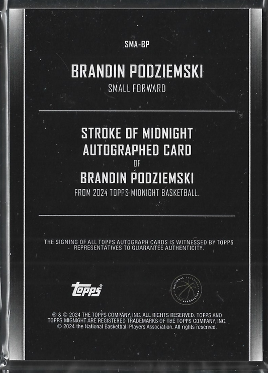 Brandin Podziemski Stroke of Midnight Auto