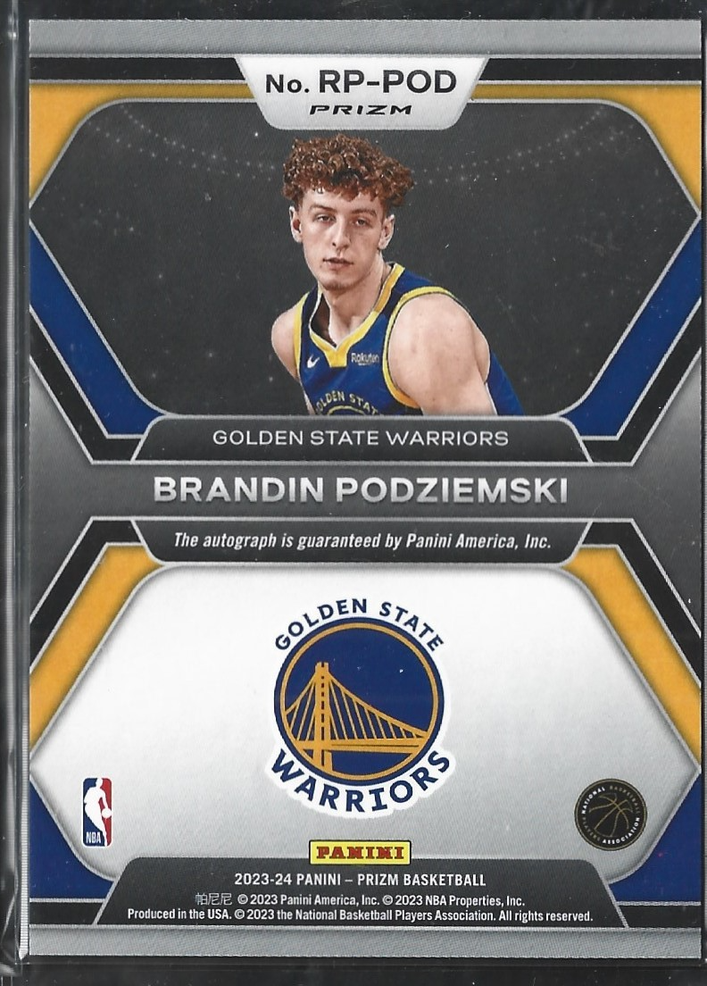 Brandin Podziemski Rookie Penmanship