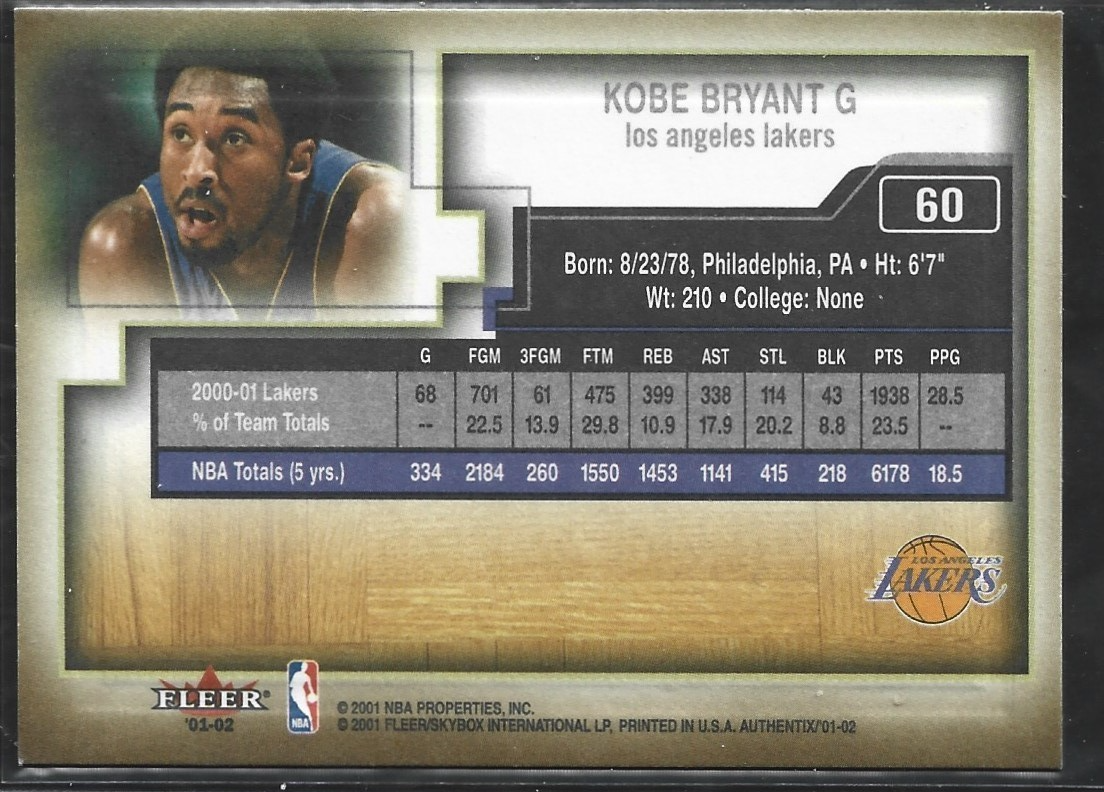 Kobe Bryan Fleer Authentix