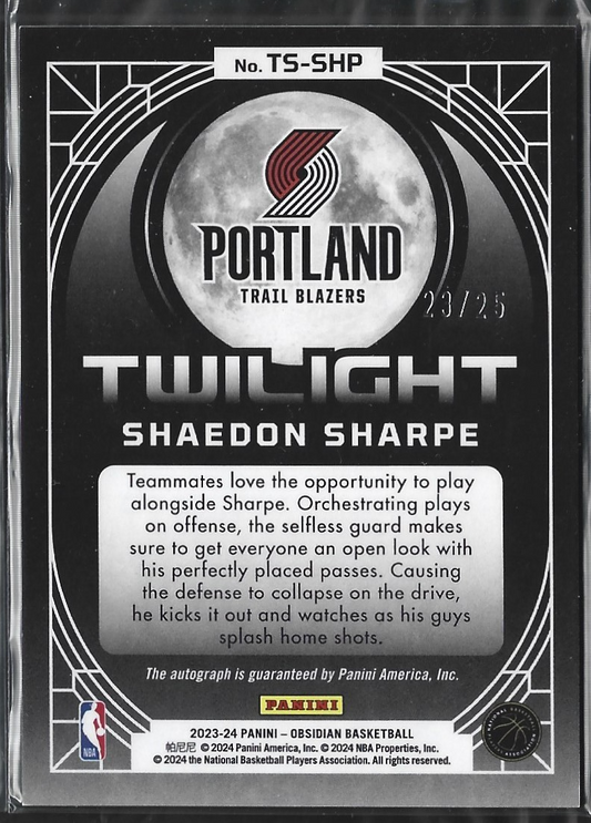 Shaedon Sharpe Twilight Auto /25
