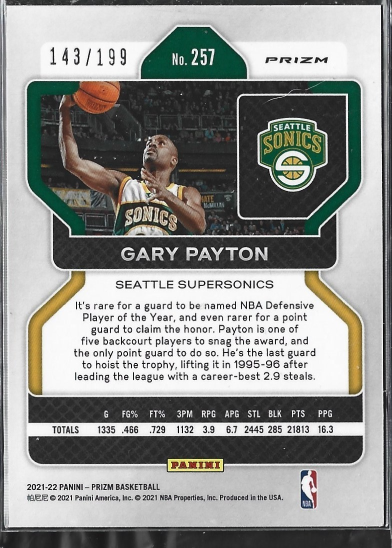 Gary Payton Prizm Blue /199