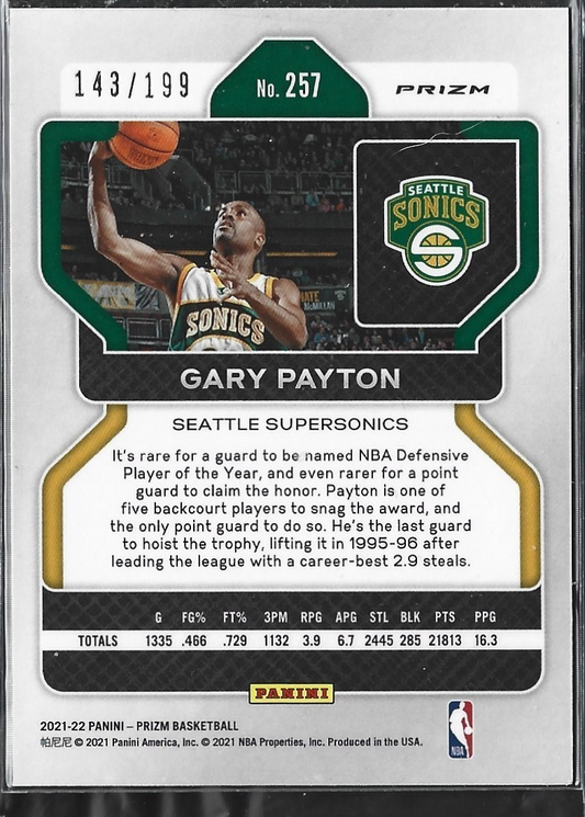 Gary Payton Prizm Blue /199