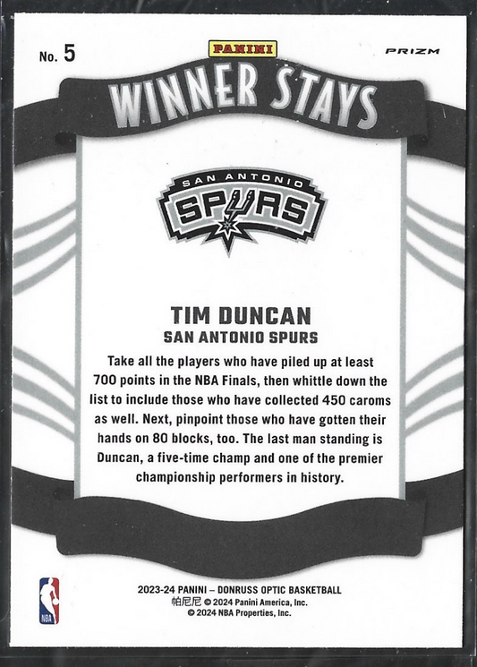 Tim Duncan Winner Stays Silver