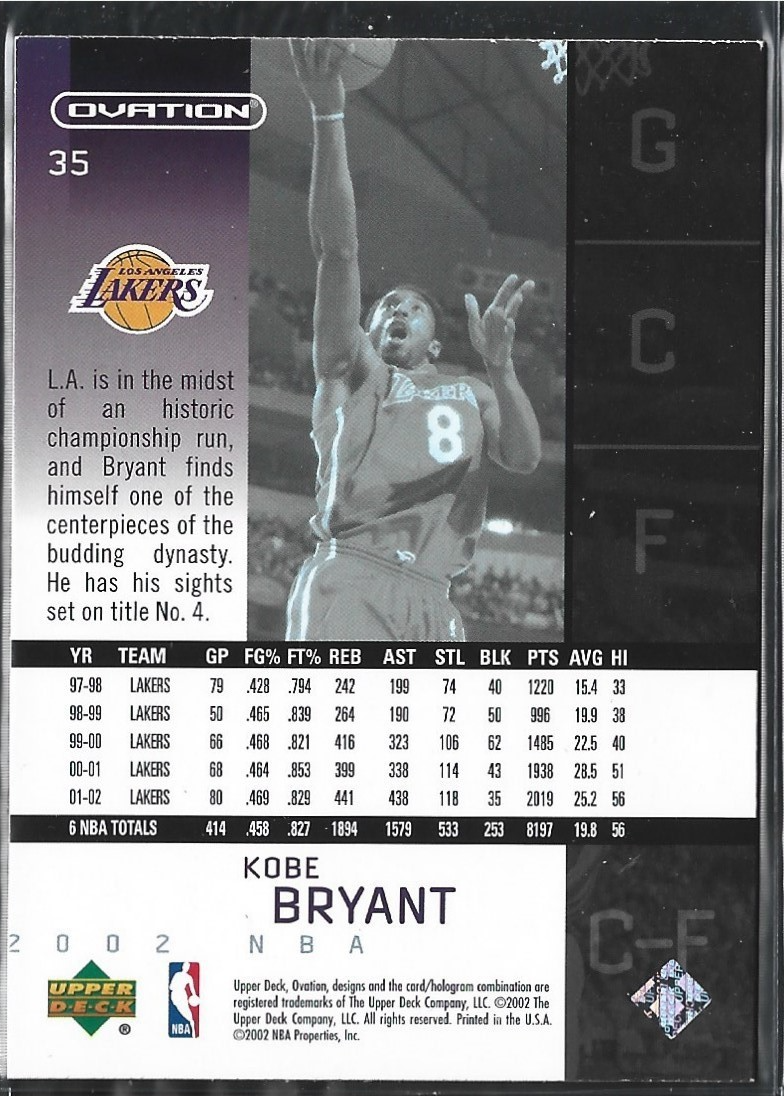Kobe Bryant Ovation #35
