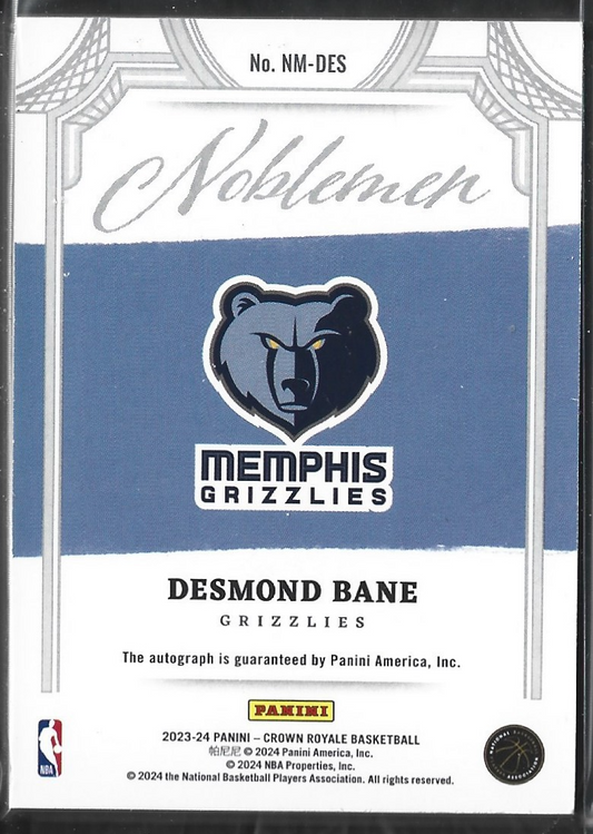 Desmond Bane Noblemen Gold Auto /10