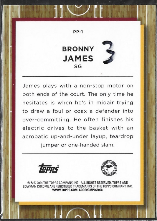 Bronny James Jr. Bowman Chrome Red Refractor