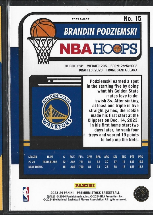 Brandin Podziemski Hoops Premium Cracked Ice