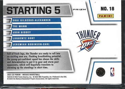 Oklahoma City Thunder Starting 5