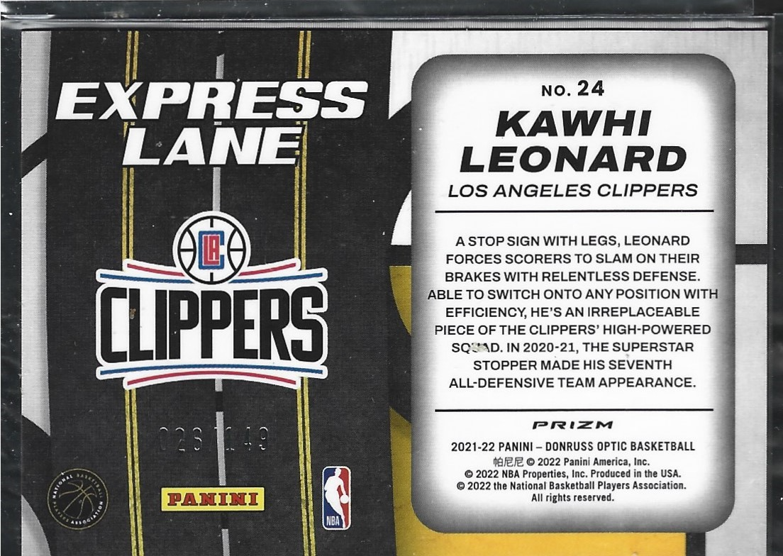 Kawhi Leonard Express Lane Lime /149